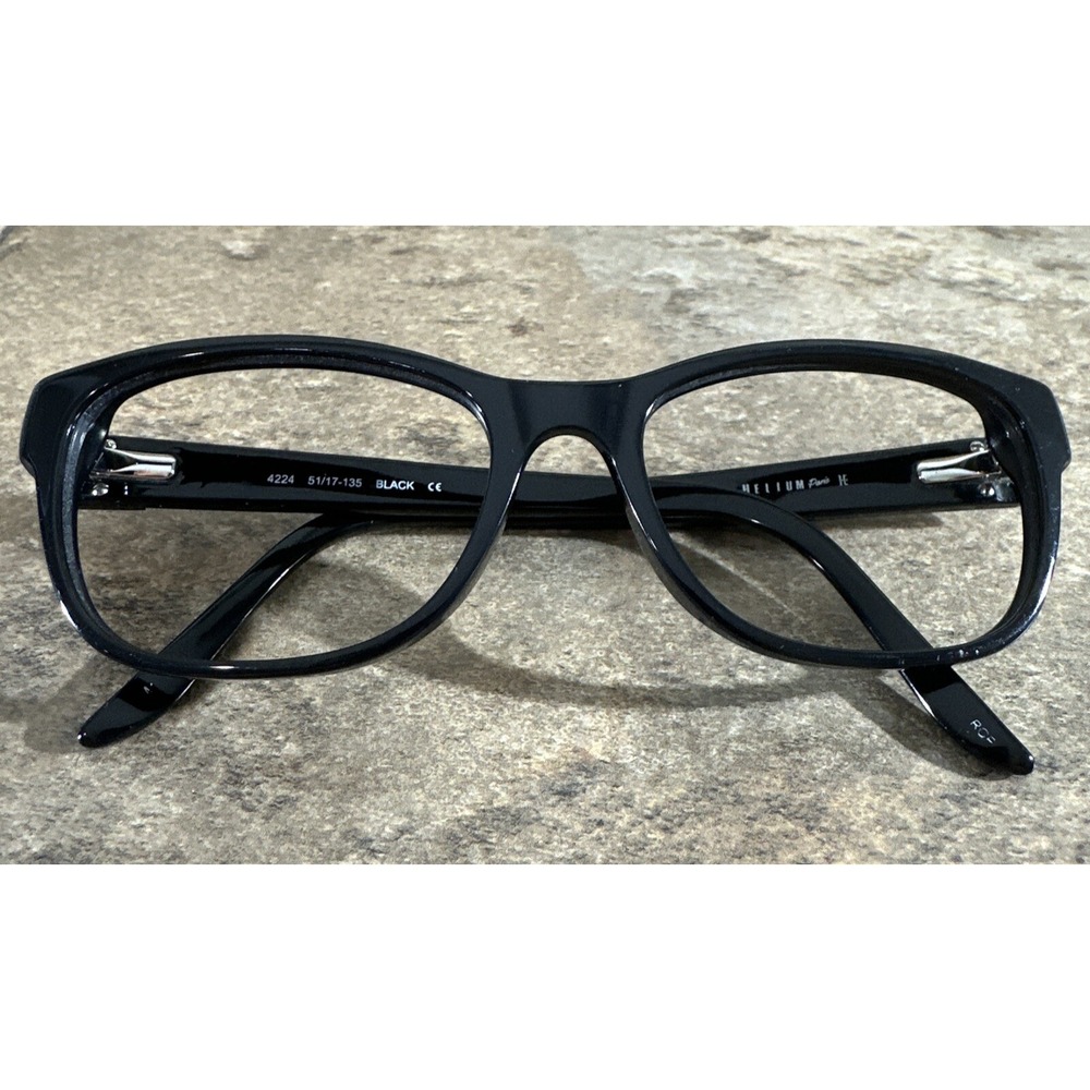 Helium Paris 4224 Black Flex Hinge Eyeglasses Frames 51-17-135-37mm G19